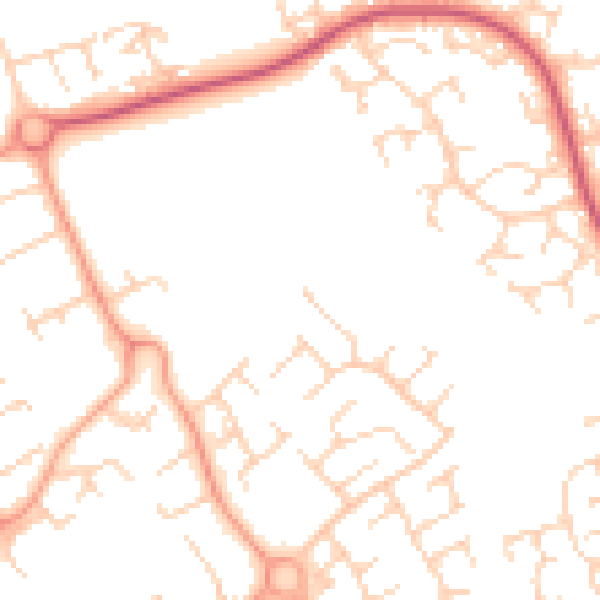 Daytime road noise heatmap for LU3 3QA