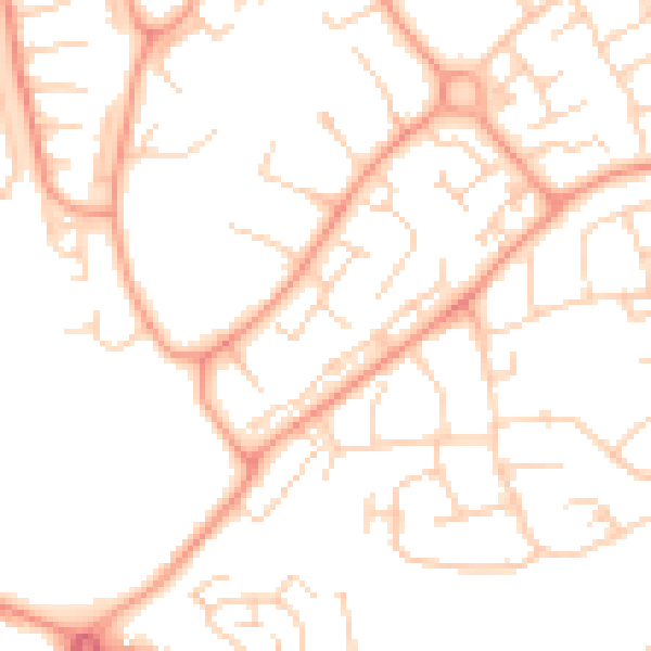 Daytime road noise heatmap for LU3 3QH