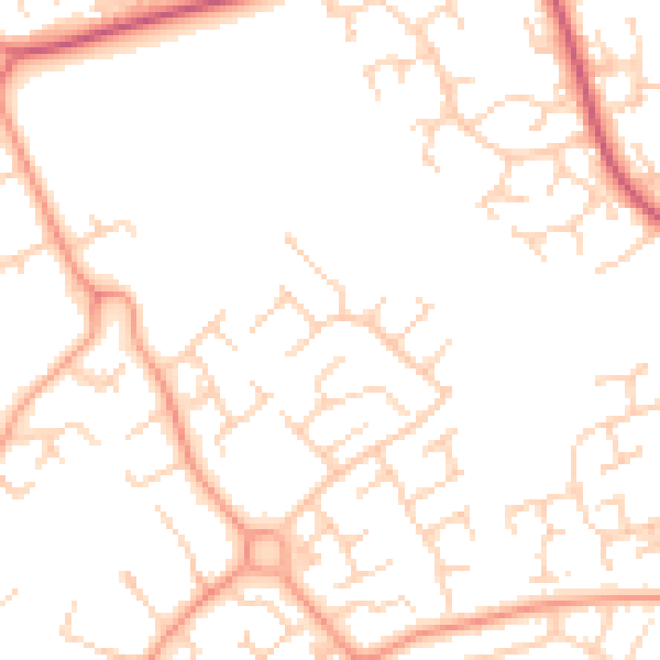 Daytime road noise heatmap for LU3 3QS