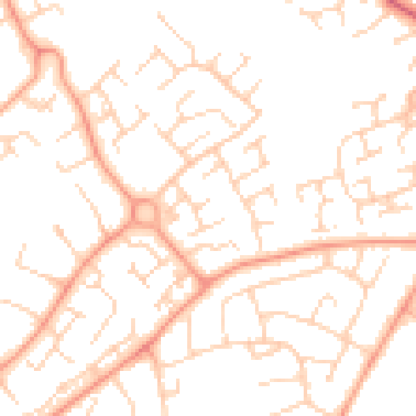 Daytime road noise heatmap for LU3 3SH