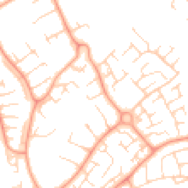 Daytime road noise heatmap for LU3 3SU
