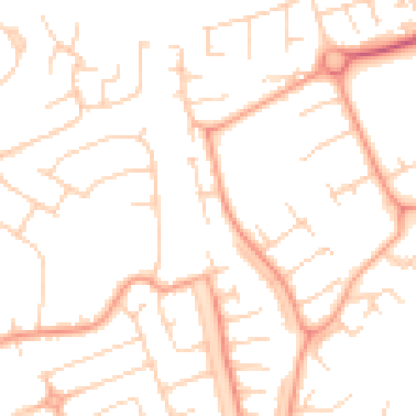 Daytime road noise heatmap for LU3 3TE