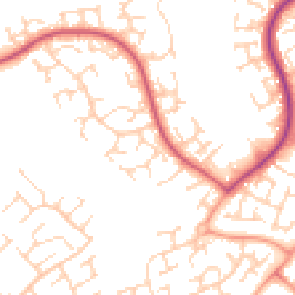 Daytime road noise heatmap for LU3 4AL