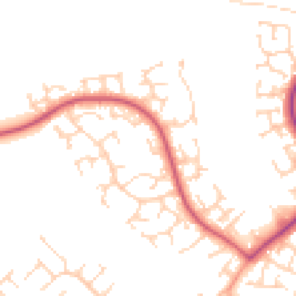 Daytime road noise heatmap for LU3 4AQ