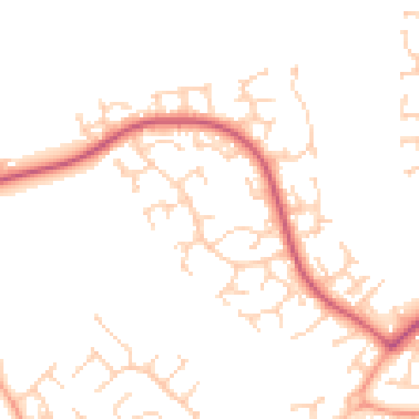 Daytime road noise heatmap for LU3 4AU