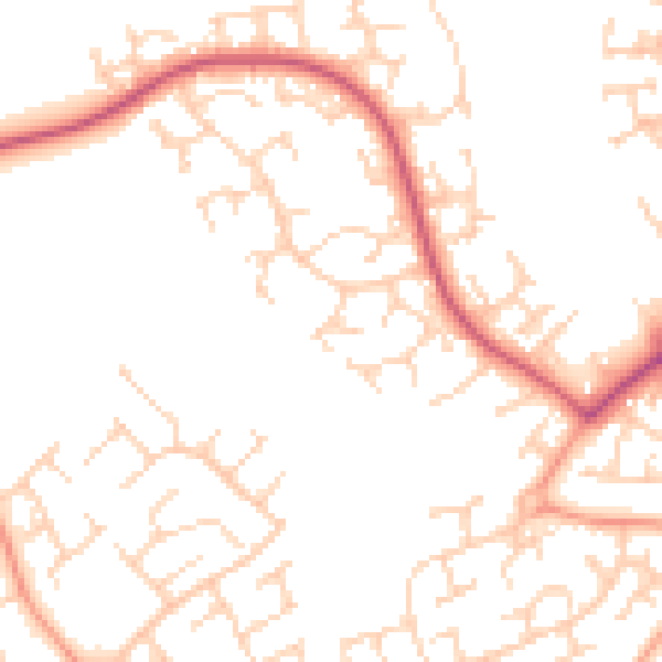 Daytime road noise heatmap for LU3 4AX