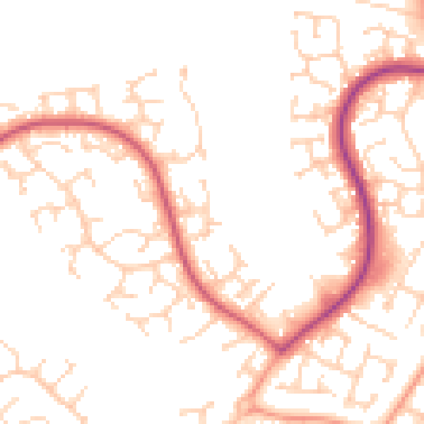 Daytime road noise heatmap for LU3 4DG