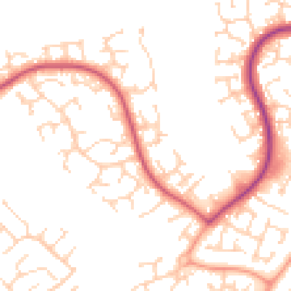 Daytime road noise heatmap for LU3 4DH
