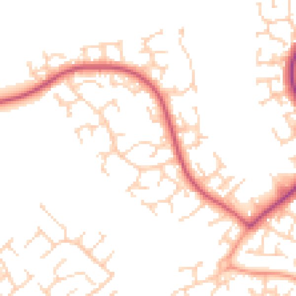 Daytime road noise heatmap for LU3 4DQ