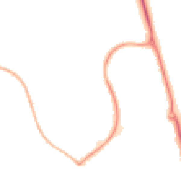 Night-time road noise heatmap for LU3 4DT