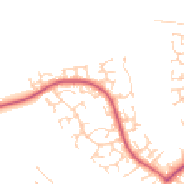 Daytime road noise heatmap for LU3 4DW