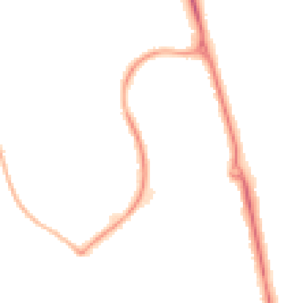 Night-time road noise heatmap for LU3 4EP