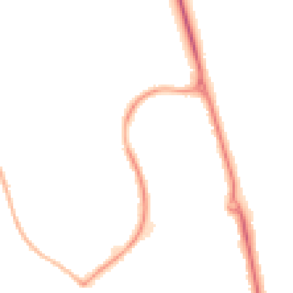 Night-time road noise heatmap for LU3 4ET