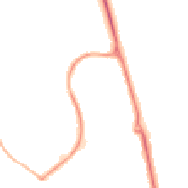 Night-time road noise heatmap for LU3 4EX