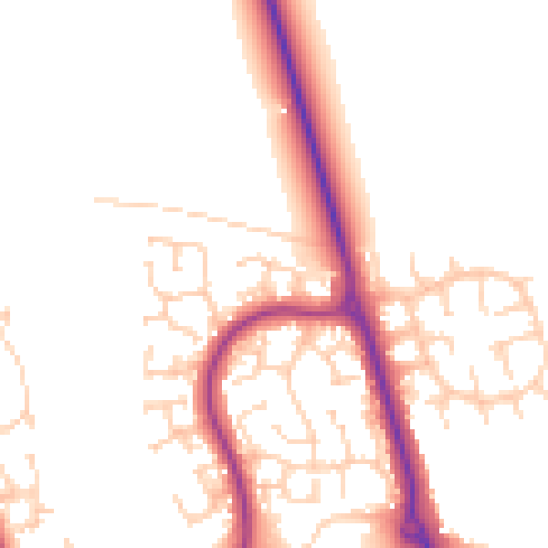 Daytime road noise heatmap for LU3 4EZ