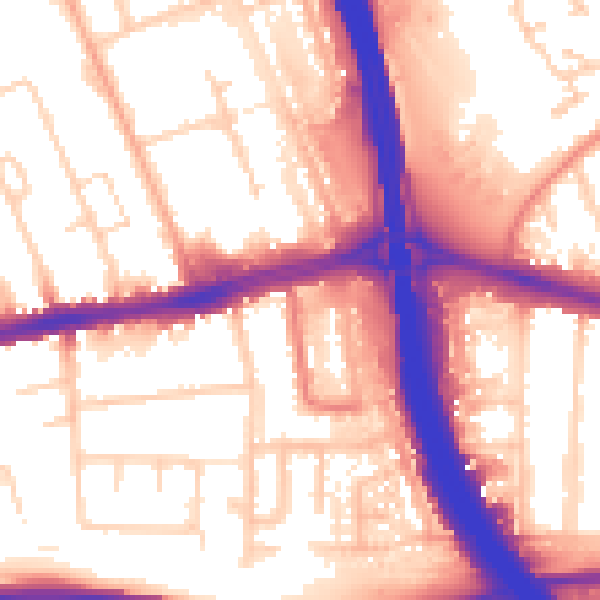 Daytime road noise heatmap for LU4 0AA