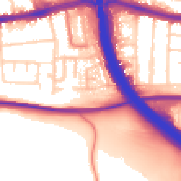 Daytime road noise heatmap for LU4 0AR
