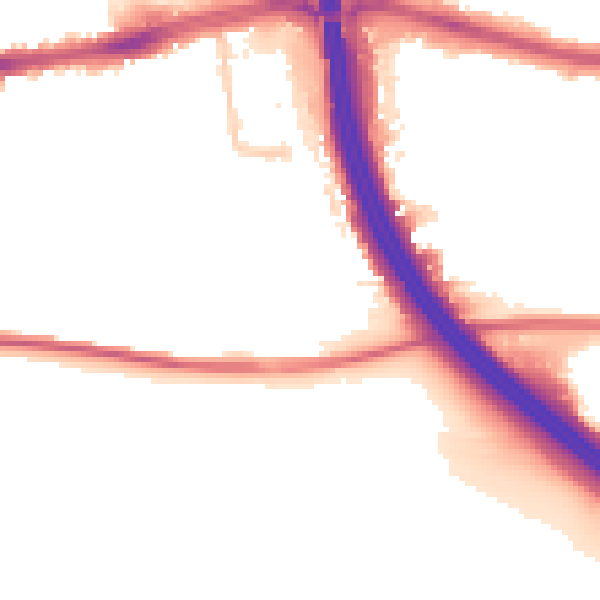 Night-time road noise heatmap for LU4 0AR