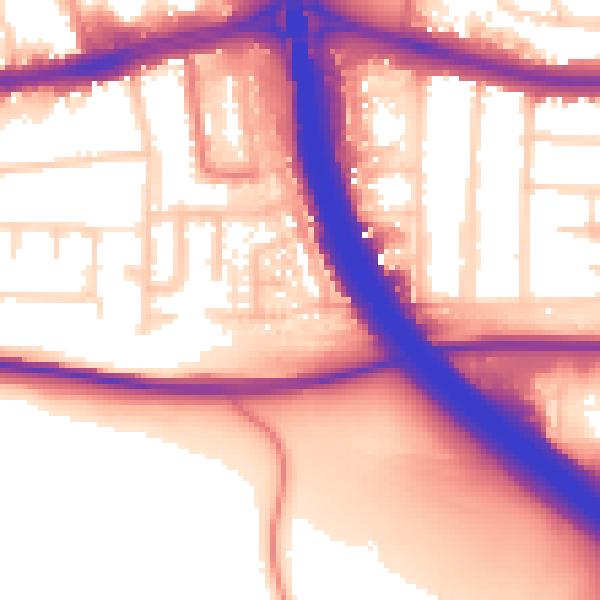 Daytime road noise heatmap for LU4 0AS