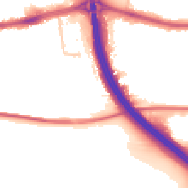 Night-time road noise heatmap for LU4 0AS