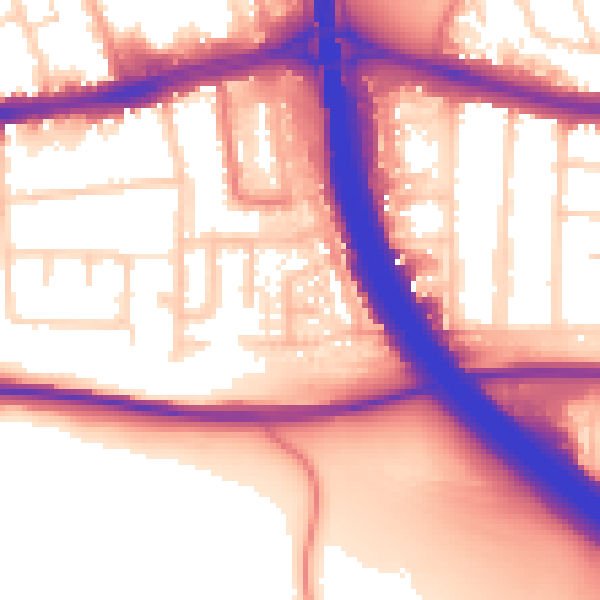 Daytime road noise heatmap for LU4 0AT