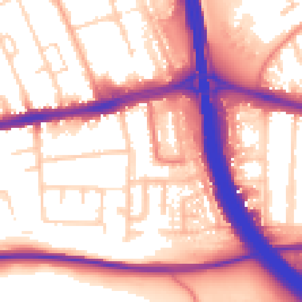 Daytime road noise heatmap for LU4 0AU