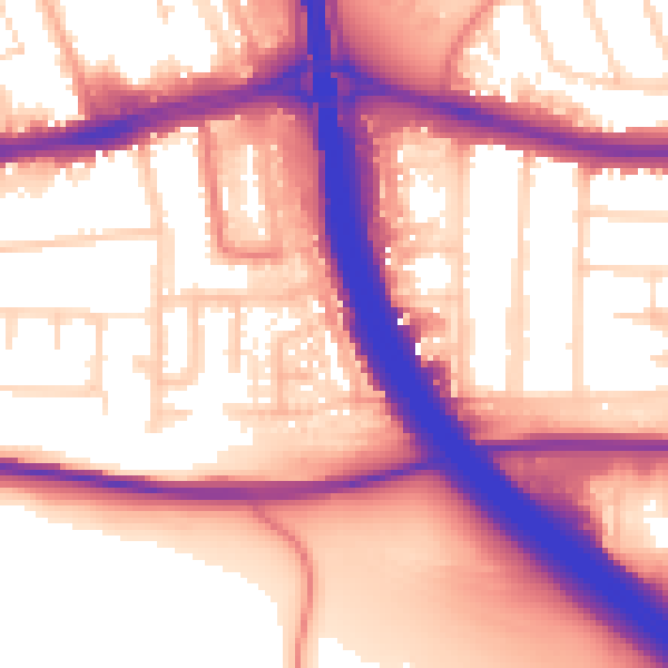 Daytime road noise heatmap for LU4 0AX