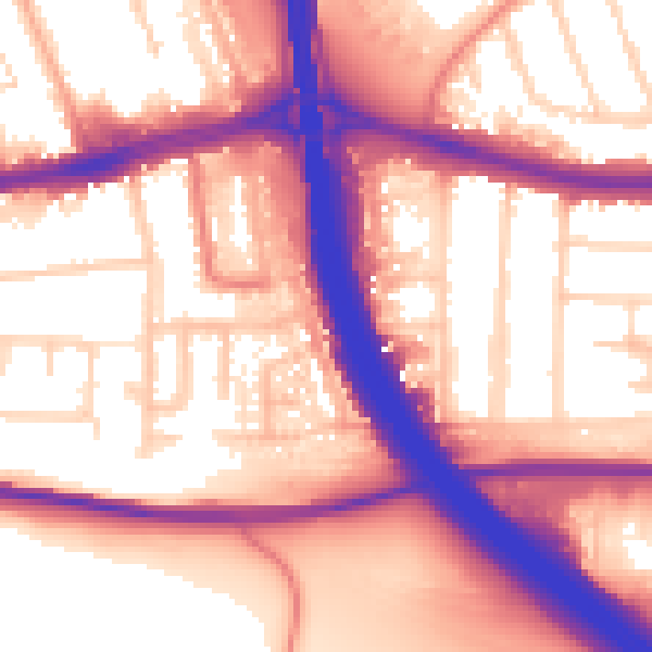 Daytime road noise heatmap for LU4 0AY
