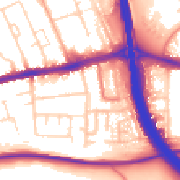 Daytime road noise heatmap for LU4 0BH