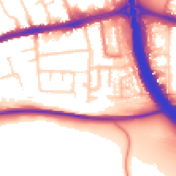 Daytime road noise heatmap for LU4 0BJ