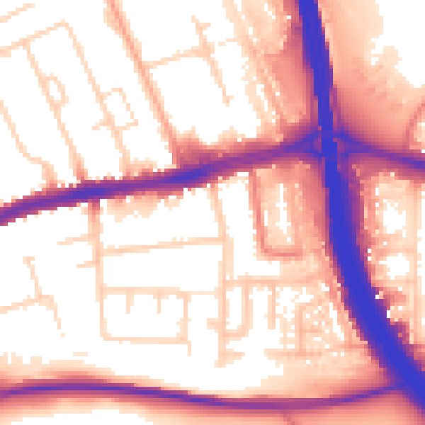 Daytime road noise heatmap for LU4 0BL