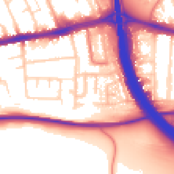 Daytime road noise heatmap for LU4 0BP