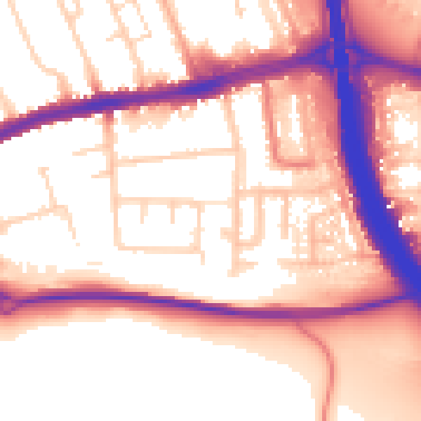 Daytime road noise heatmap for LU4 0BS