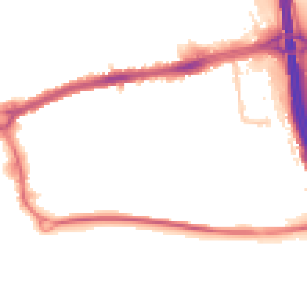 Night-time road noise heatmap for LU4 0BT