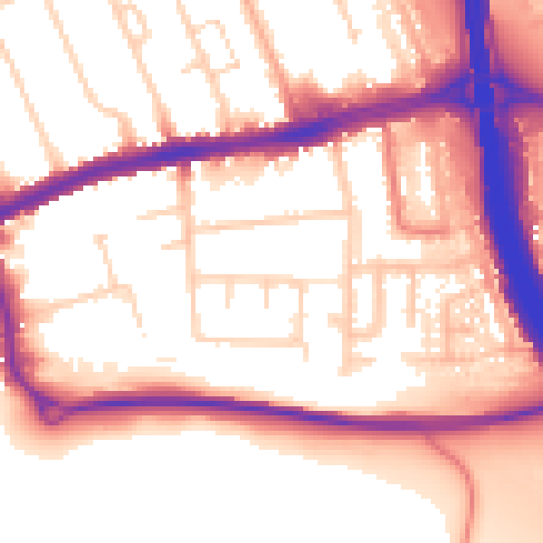 Daytime road noise heatmap for LU4 0BU