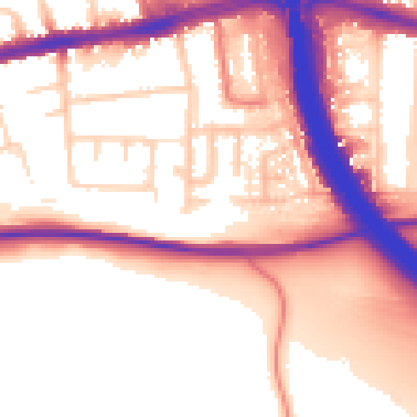 Daytime road noise heatmap for LU4 0BW
