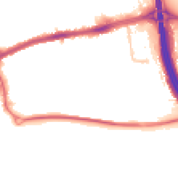 Night-time road noise heatmap for LU4 0BX