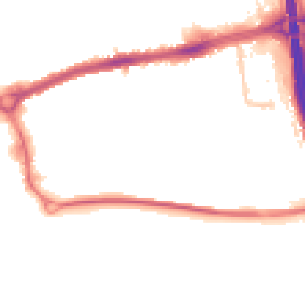 Night-time road noise heatmap for LU4 0BY
