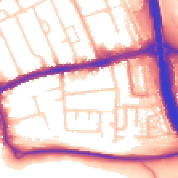 Daytime road noise heatmap for LU4 0DD