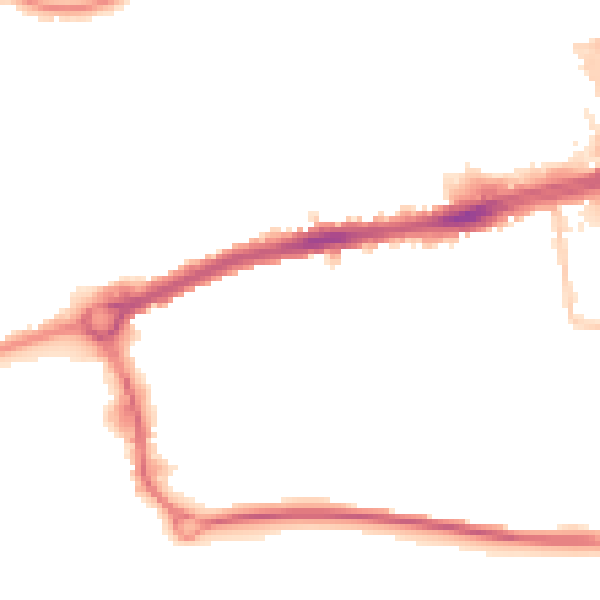 Night-time road noise heatmap for LU4 0DE