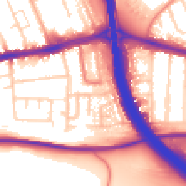 Daytime road noise heatmap for LU4 0DG