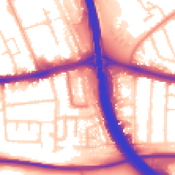 Daytime road noise heatmap for LU4 0DH