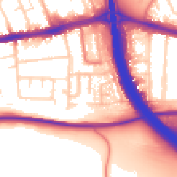 Daytime road noise heatmap for LU4 0DQ