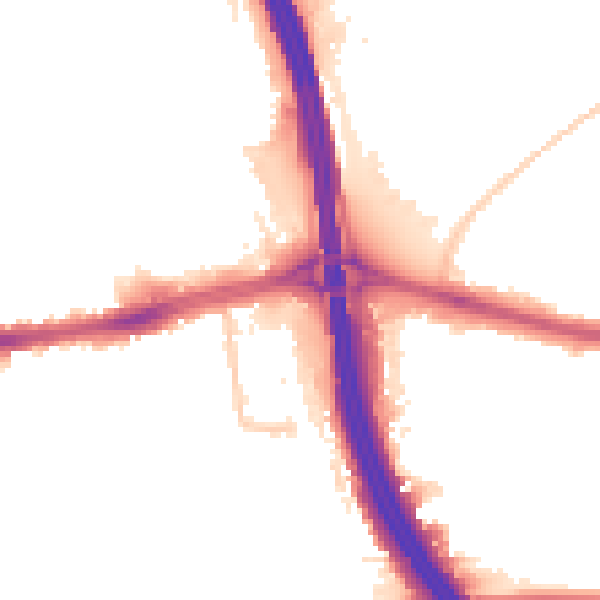 Night-time road noise heatmap for LU4 0DS