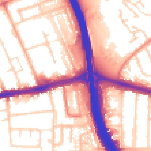 Daytime road noise heatmap for LU4 0DX