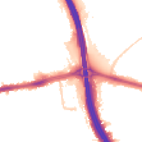 Night-time road noise heatmap for LU4 0DX