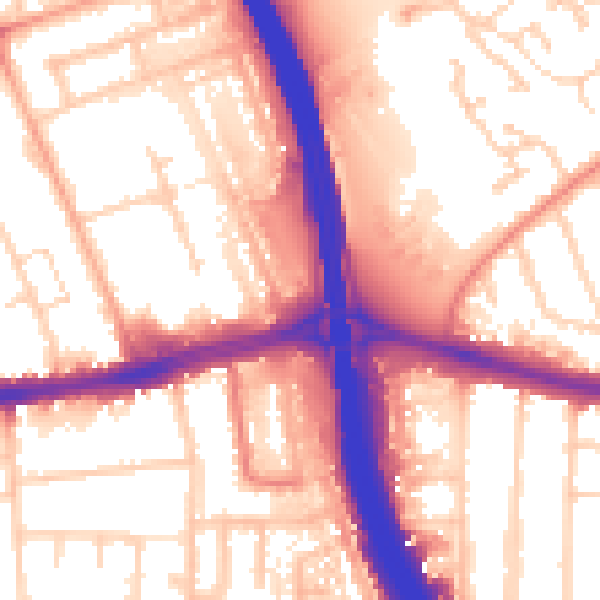 Daytime road noise heatmap for LU4 0EA