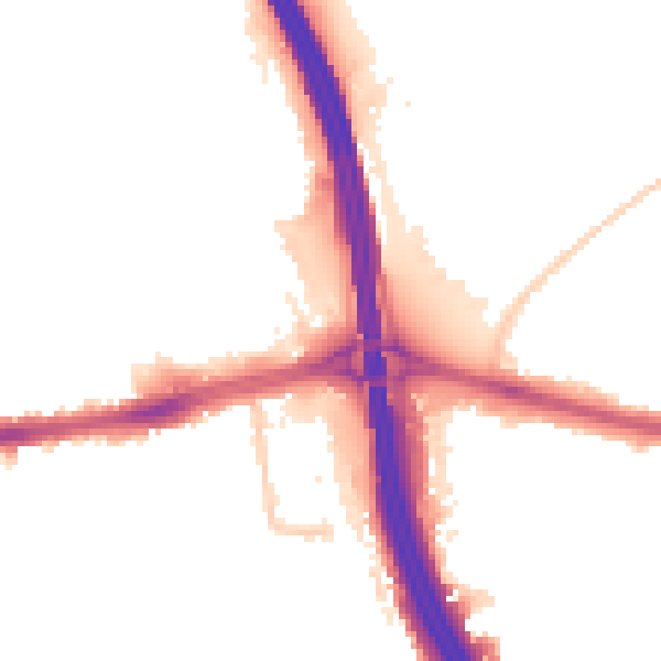 Night-time road noise heatmap for LU4 0EA