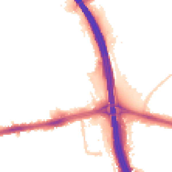 Night-time road noise heatmap for LU4 0EB