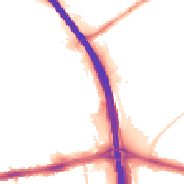 Night-time road noise heatmap for LU4 0EE
